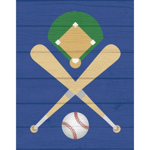 Baseball Ball White Modern Wood Framed Art Print by Robinson, Tamara