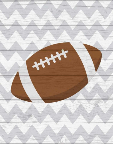 Football White Modern Wood Framed Art Print with Double Matting by Robinson, Tamara