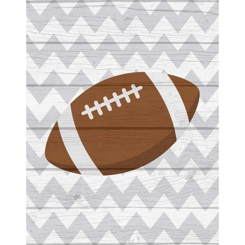 Football Black Modern Wood Framed Art Print by Robinson, Tamara