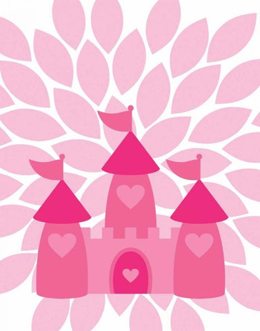 Princess Castle White Modern Wood Framed Art Print with Double Matting by Robinson, Tamara