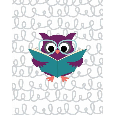 Owl I White Modern Wood Framed Art Print by Robinson, Tamara