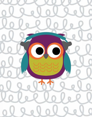 Owl II White Modern Wood Framed Art Print with Double Matting by Robinson, Tamara