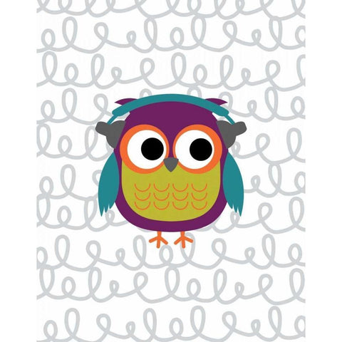 Owl II White Modern Wood Framed Art Print by Robinson, Tamara