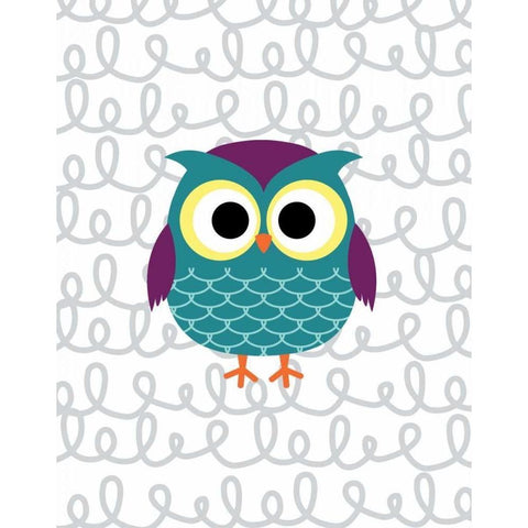 Owl III White Modern Wood Framed Art Print by Robinson, Tamara