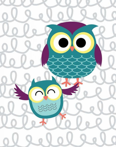 Owl IV White Modern Wood Framed Art Print with Double Matting by Robinson, Tamara