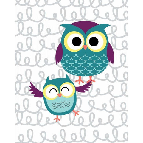 Owl IV Black Modern Wood Framed Art Print with Double Matting by Robinson, Tamara