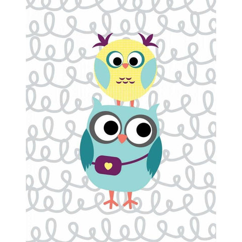 Owl V Black Modern Wood Framed Art Print by Robinson, Tamara