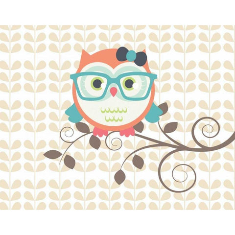 Owls 2A White Modern Wood Framed Art Print by Robinson, Tamara