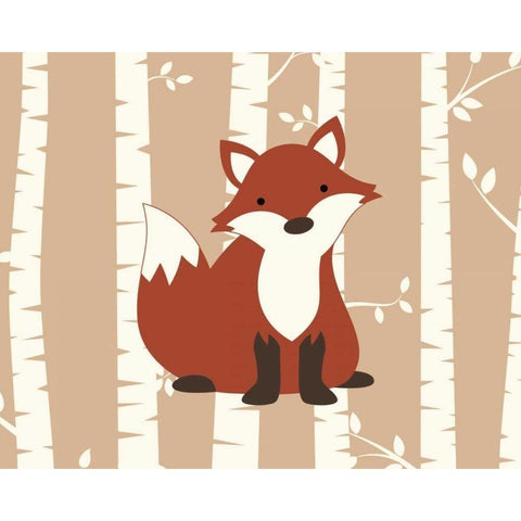 Fox Birch I White Modern Wood Framed Art Print by Robinson, Tamara