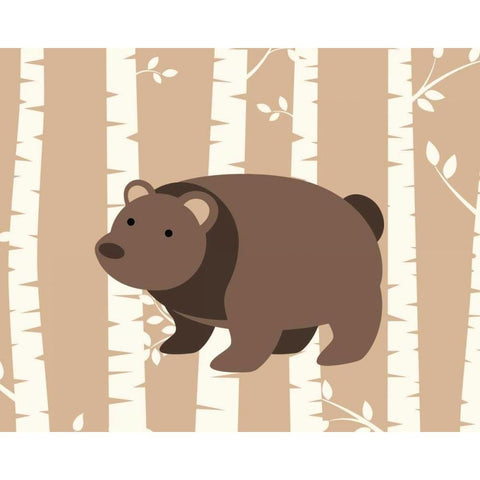 Bear Birch I Black Modern Wood Framed Art Print by Robinson, Tamara