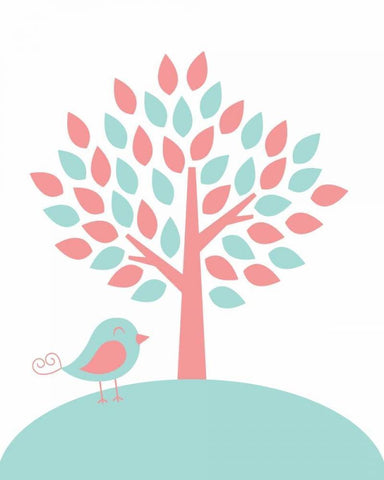 Tree White Modern Wood Framed Art Print with Double Matting by Robinson, Tamara