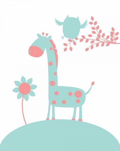 Giraffe White Modern Wood Framed Art Print with Double Matting by Robinson, Tamara