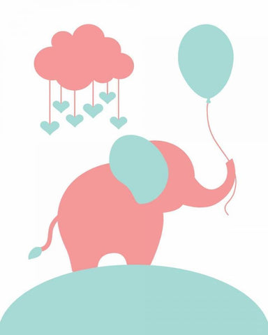 Elephant White Modern Wood Framed Art Print with Double Matting by Robinson, Tamara