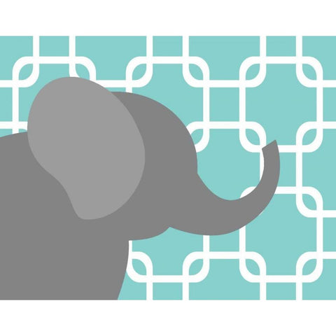 Elephant Chain White Modern Wood Framed Art Print by Robinson, Tamara