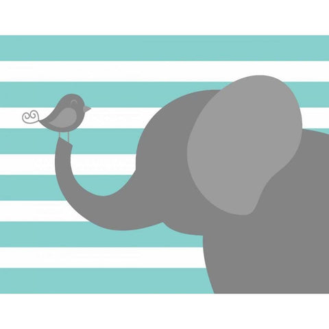 Elephant Stripe White Modern Wood Framed Art Print by Robinson, Tamara