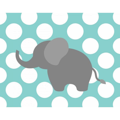 Elephant Polka Dots White Modern Wood Framed Art Print by Robinson, Tamara