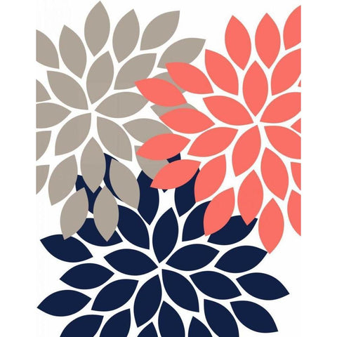 Trio Flower Burst 20 Gold Ornate Wood Framed Art Print with Double Matting by Robinson, Tamara