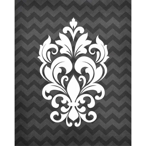 Damask II White Modern Wood Framed Art Print by Robinson, Tamara