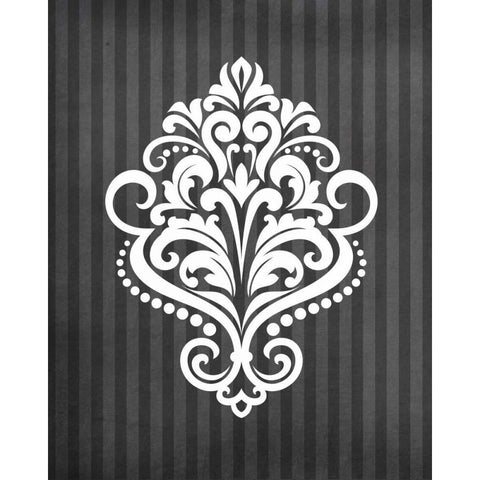 Damask III White Modern Wood Framed Art Print by Robinson, Tamara