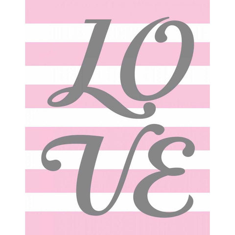 Love Stripe Black Modern Wood Framed Art Print by Robinson, Tamara