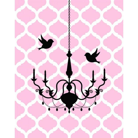 Chandelier Birds Gold Ornate Wood Framed Art Print with Double Matting by Robinson, Tamara