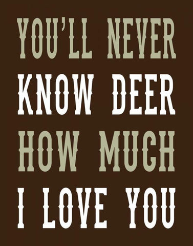 Deer Love Woods White Modern Wood Framed Art Print with Double Matting by Robinson, Tamara