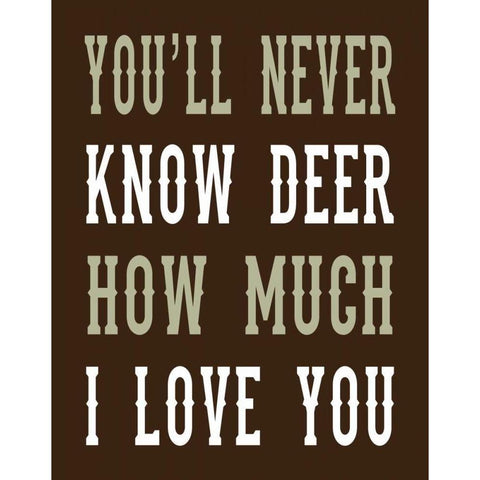 Deer Love Woods Black Modern Wood Framed Art Print with Double Matting by Robinson, Tamara