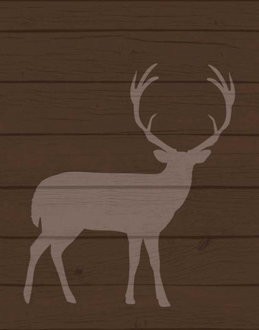 Deer I White Modern Wood Framed Art Print with Double Matting by Robinson, Tamara