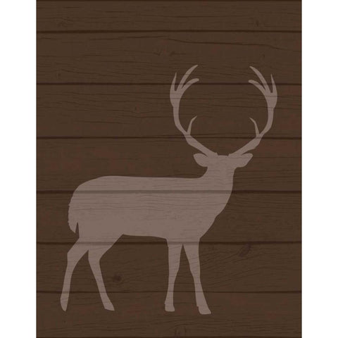 Deer I White Modern Wood Framed Art Print by Robinson, Tamara