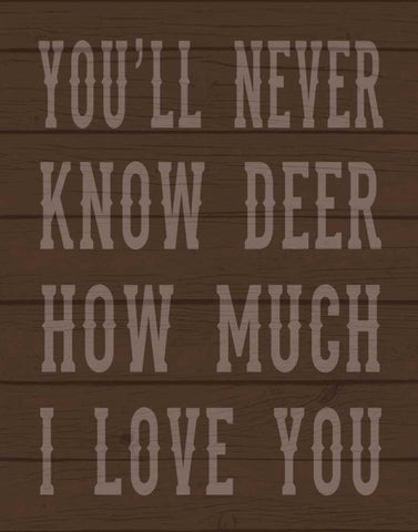 Deer Love White Modern Wood Framed Art Print with Double Matting by Robinson, Tamara