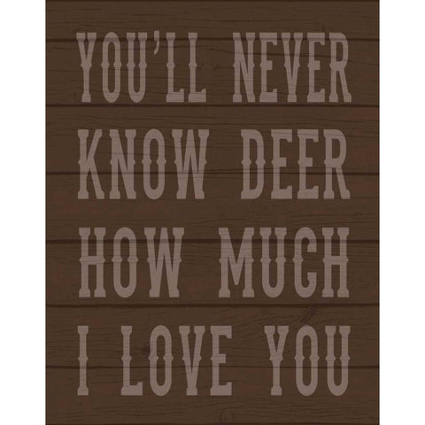 Deer Love Black Modern Wood Framed Art Print by Robinson, Tamara