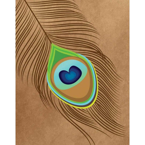 Peacock Feather III Black Modern Wood Framed Art Print by Robinson, Tamara