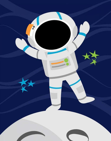 Space Man Black Ornate Wood Framed Art Print with Double Matting by Robinson, Tamara