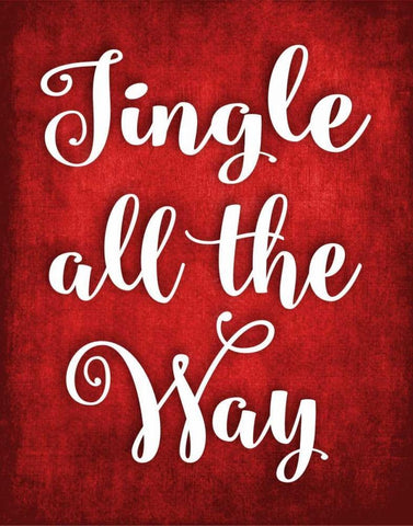 Jingle All the Way White Modern Wood Framed Art Print with Double Matting by Robinson, Tamara