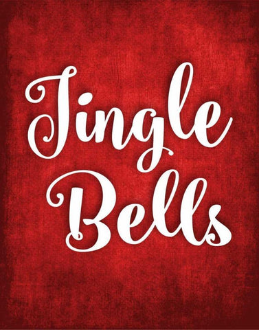 Jingle Bells White Modern Wood Framed Art Print with Double Matting by Robinson, Tamara