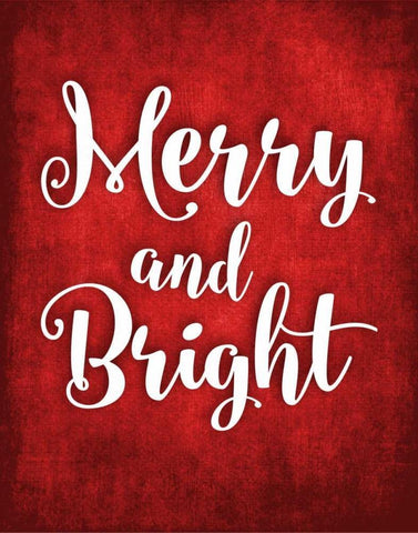 Merry and Bright White Modern Wood Framed Art Print with Double Matting by Robinson, Tamara