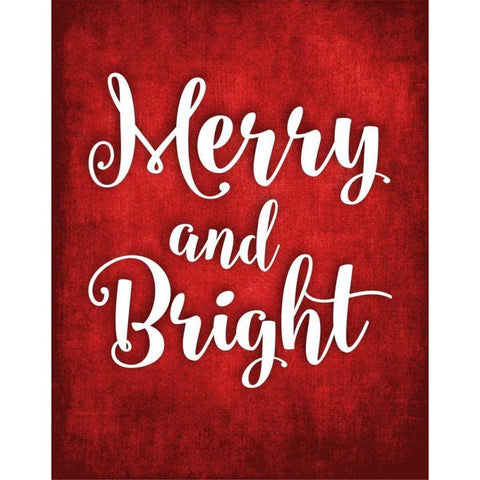 Merry and Bright Gold Ornate Wood Framed Art Print with Double Matting by Robinson, Tamara