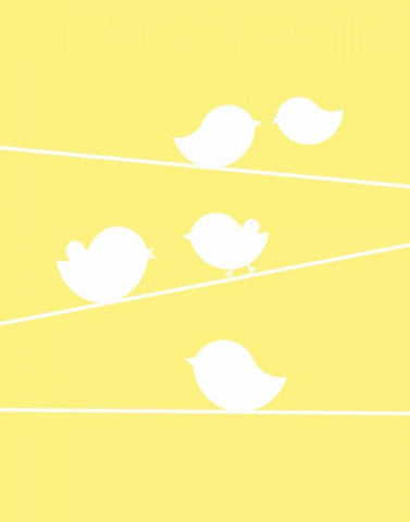 Bird on a Wire I Black Ornate Wood Framed Art Print with Double Matting by Robinson, Tamara