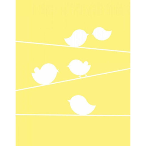 Bird on a Wire I Black Modern Wood Framed Art Print by Robinson, Tamara