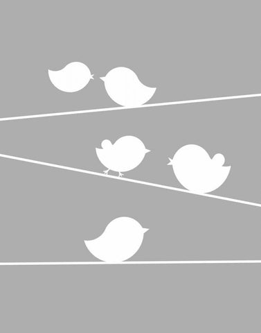 Bird on a Wife II White Modern Wood Framed Art Print with Double Matting by Robinson, Tamara