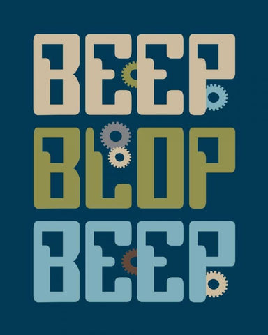 Robot Quote White Modern Wood Framed Art Print with Double Matting by Robinson, Tamara