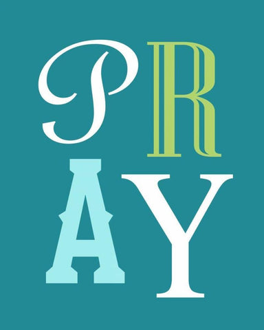 Pray White Modern Wood Framed Art Print with Double Matting by Robinson, Tamara