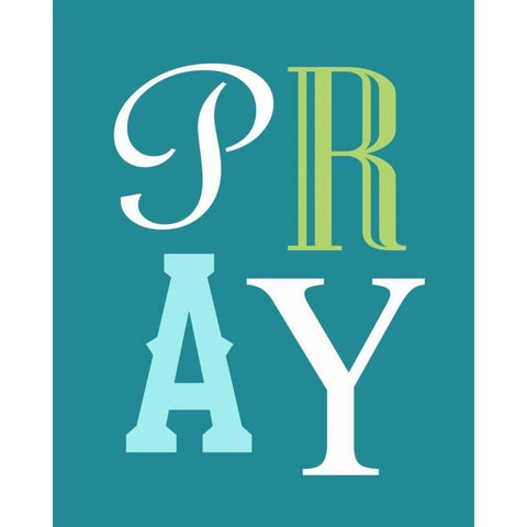 Pray White Modern Wood Framed Art Print by Robinson, Tamara