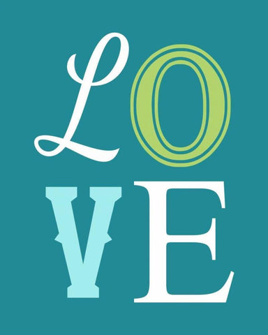 Love White Modern Wood Framed Art Print with Double Matting by Robinson, Tamara