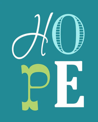 Hope White Modern Wood Framed Art Print with Double Matting by Robinson, Tamara