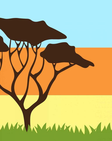 Safari I White Modern Wood Framed Art Print with Double Matting by Robinson, Tamara