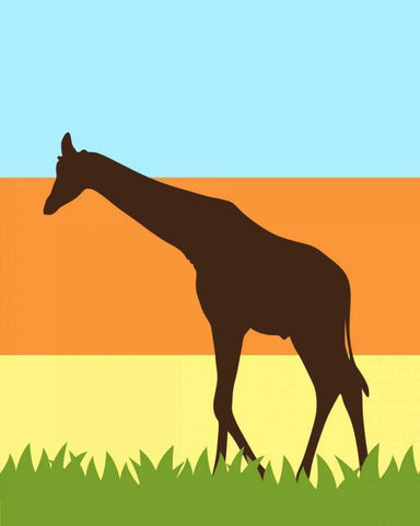 Safari II White Modern Wood Framed Art Print with Double Matting by Robinson, Tamara