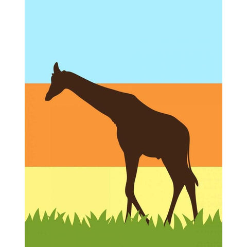 Safari II Black Modern Wood Framed Art Print with Double Matting by Robinson, Tamara