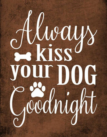 Dog Kiss White Modern Wood Framed Art Print with Double Matting by Robinson, Tamara