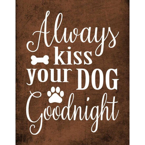 Dog Kiss Black Modern Wood Framed Art Print by Robinson, Tamara